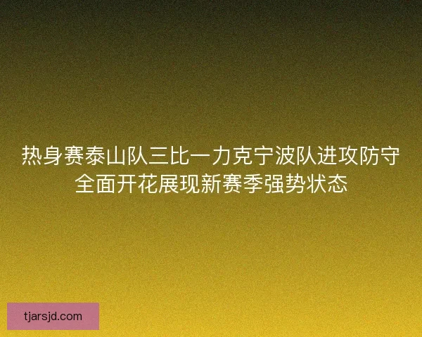 热身赛泰山队三比一力克宁波队进攻防守全面开花展现新赛季强势状态
