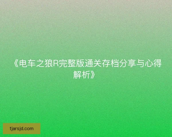 《电车之狼R完整版通关存档分享与心得解析》